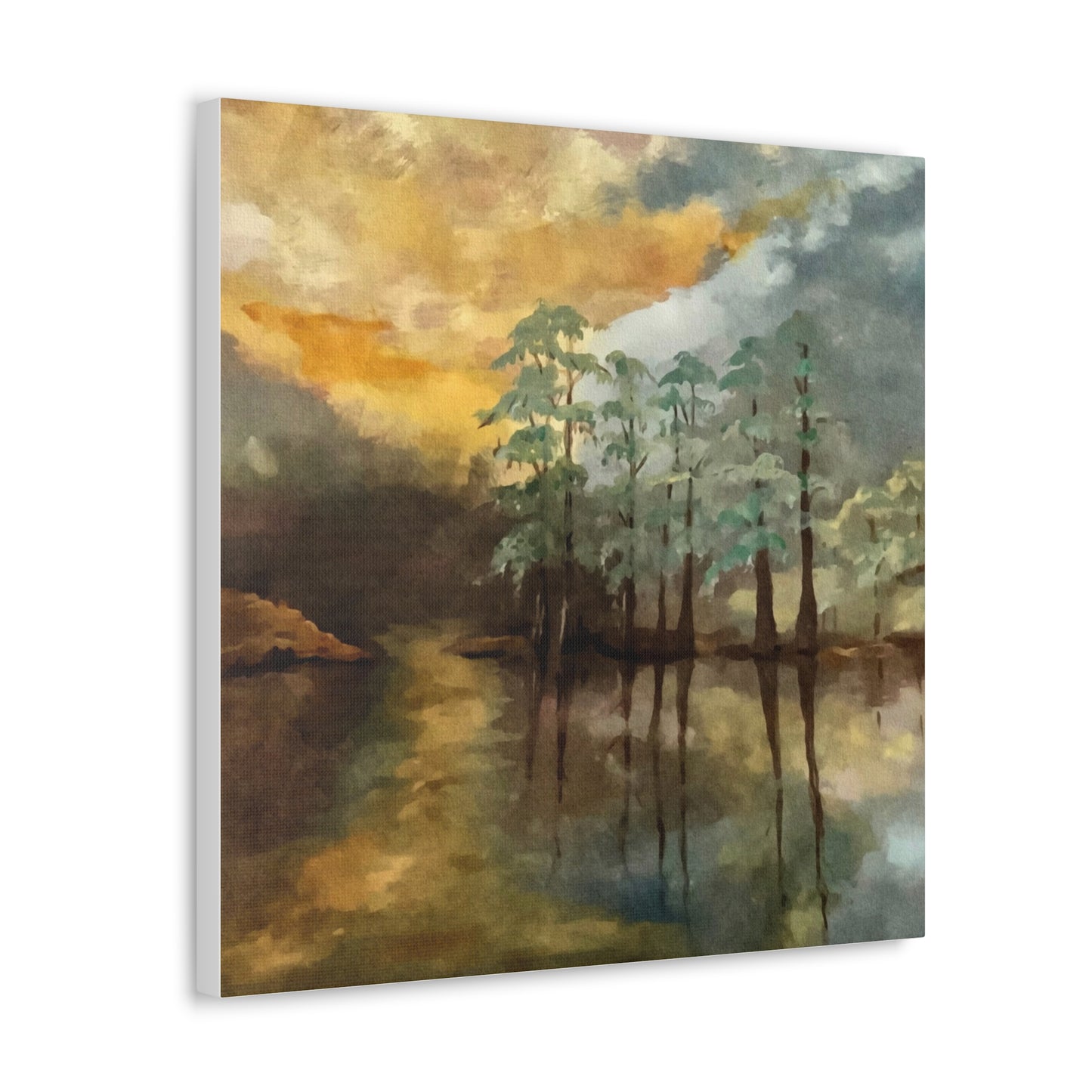 Canvas Gallery Wraps, Moon Lake Watercolor, FrediFreds Home Collection