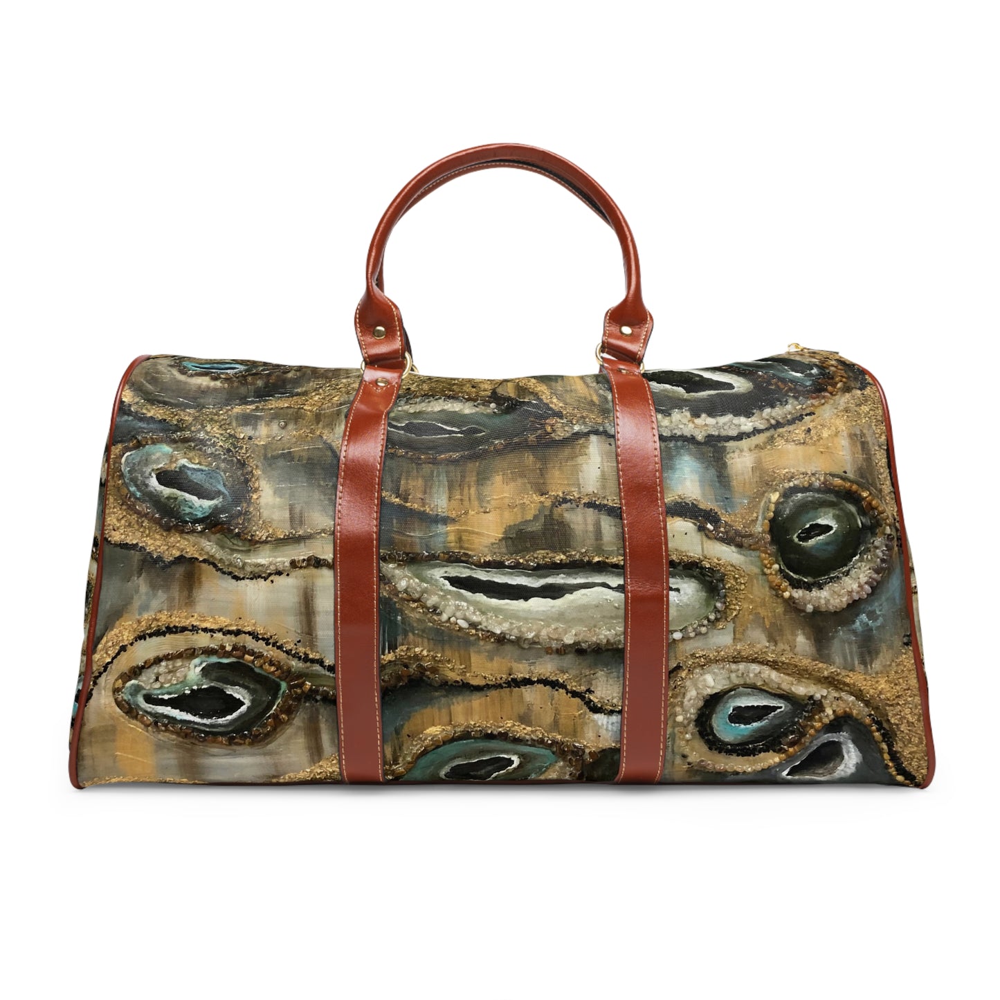 Waterproof Travel Bag, Abstract Printed Design, Creek Bed, Life on the Bayou Collection