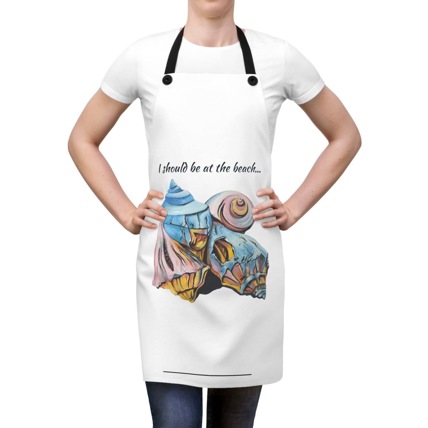 Apron (AOP), I Should Be At The Beach, Artsy Pastel Beach Shells, Beachwalker Club Collection