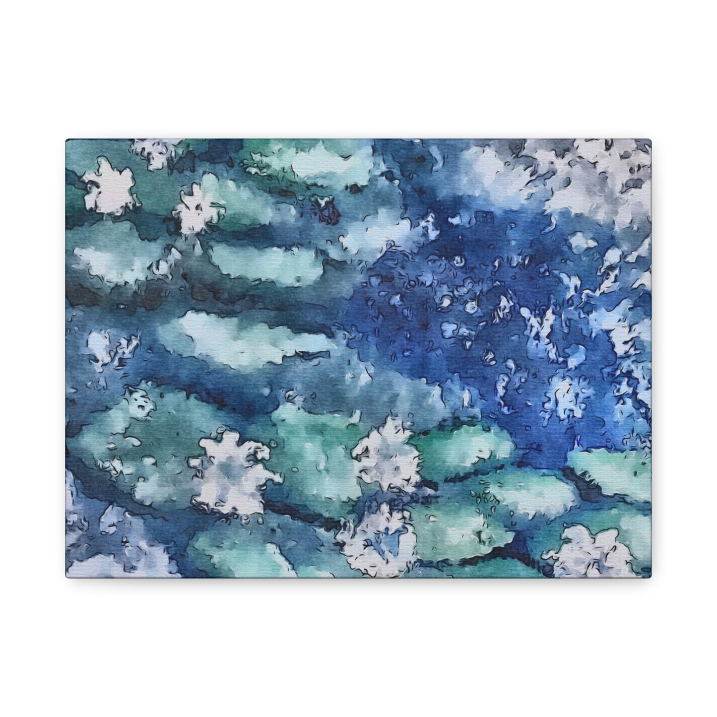 Matte Canvas, Stretched, 1.25", Water Lilies, Abstract, FrediFreds Home Collection