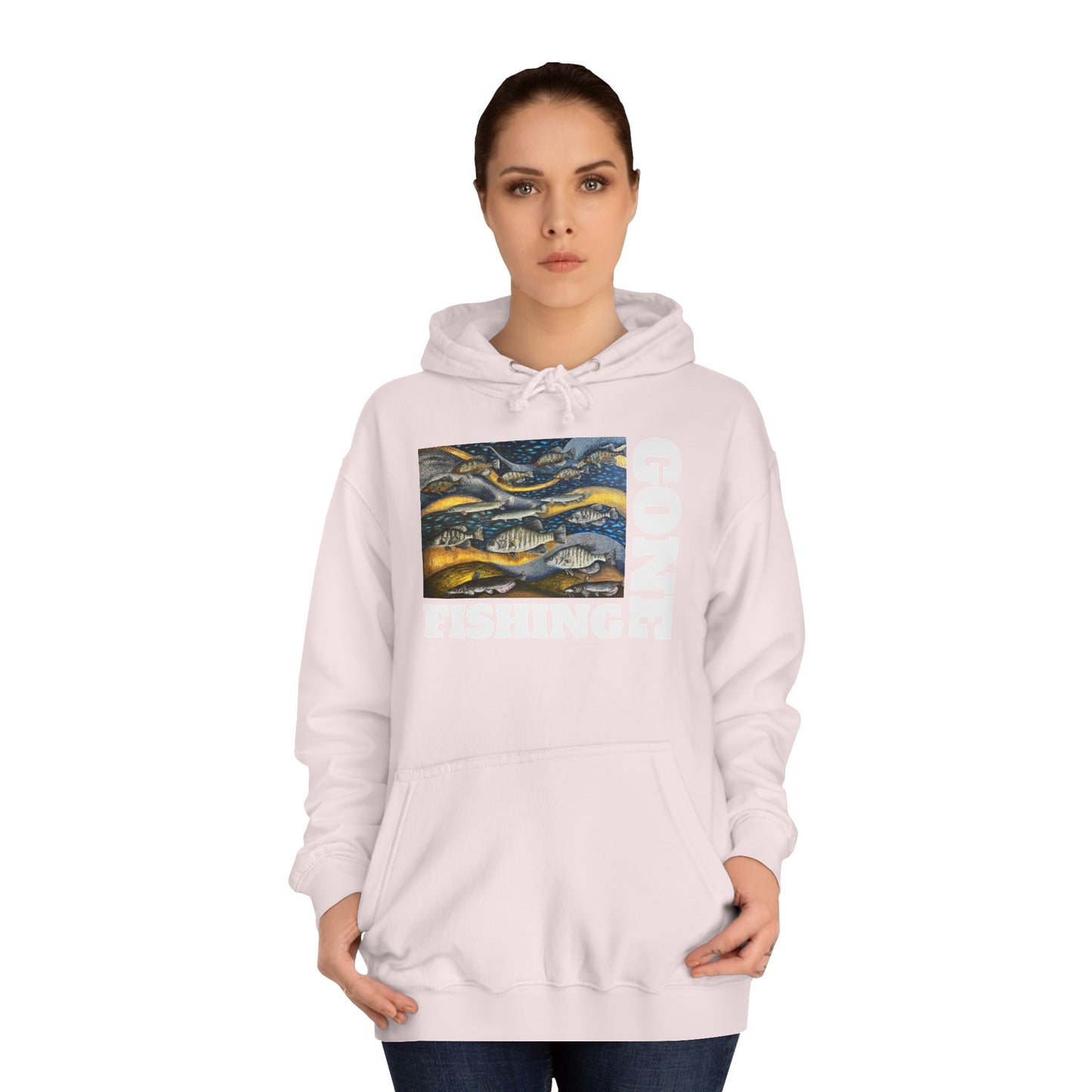 Unisex College Hoodie, Gone Fishing, FrediFreds Home Collection