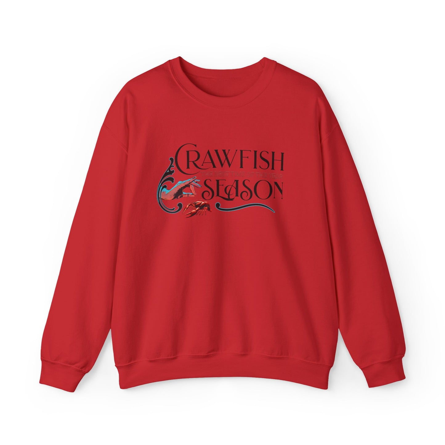 Seasonal Seller Sweatshirt: Unisex, Heavy blend, Maximum profit, Crawfish, Clock It Gesture, Life on the Bayou Collection