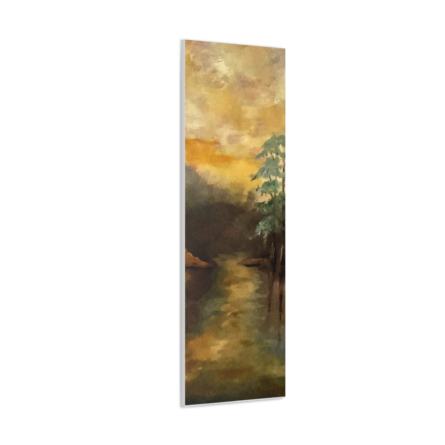 Canvas Gallery Wraps, Moon Lake Watercolor, FrediFreds Home Collection