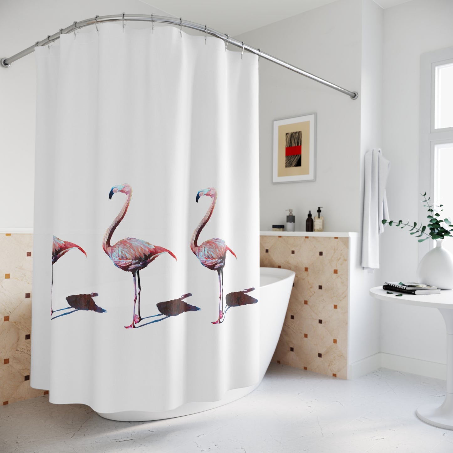 Shower Curtains, Flamingo, Beachwalker Club Collection