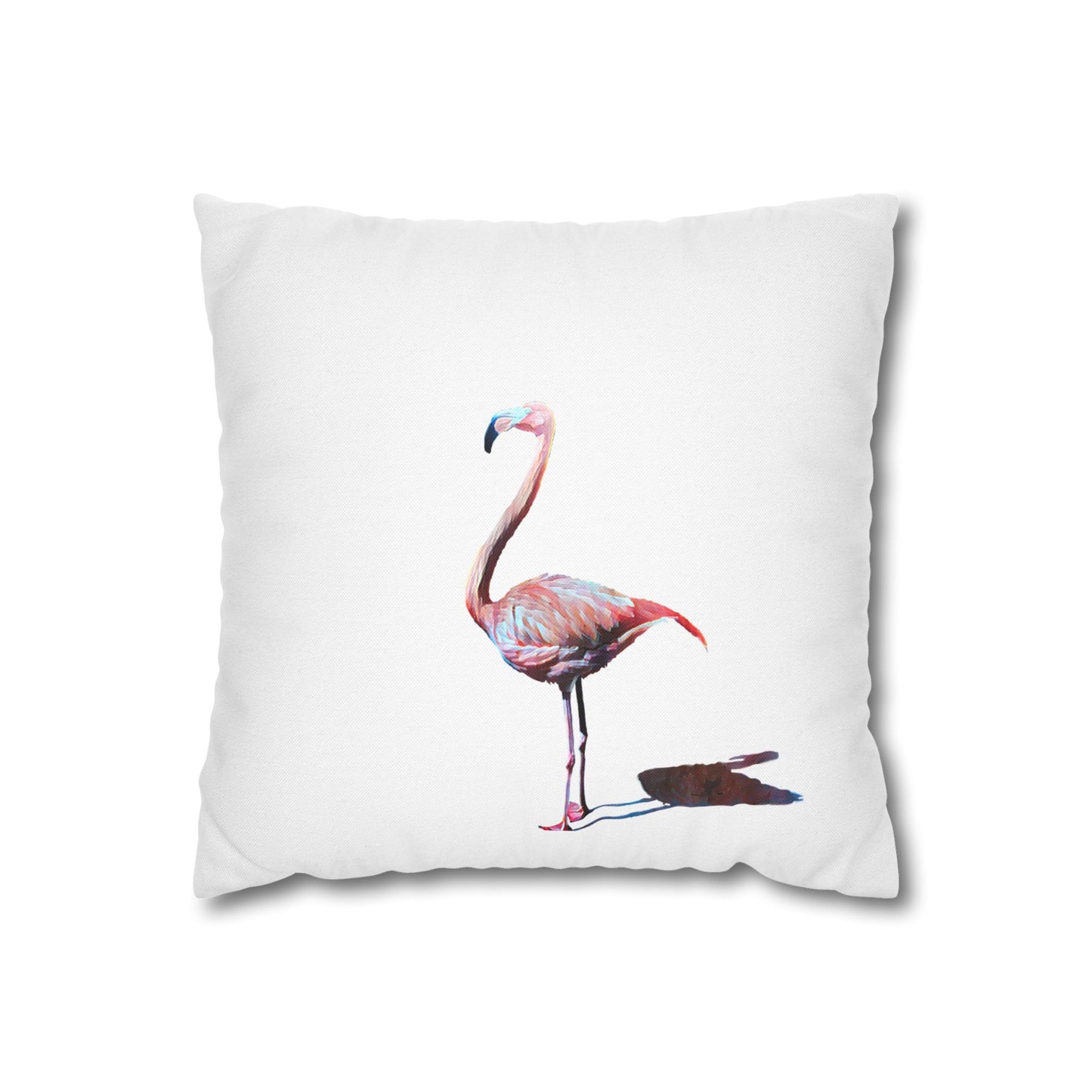 Spun Polyester Square Pillowcase, Flamingo, Beachwalker Club Collection