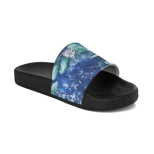 Women's Slide Sandals, Water Lillies, FrediFreds Home Collection