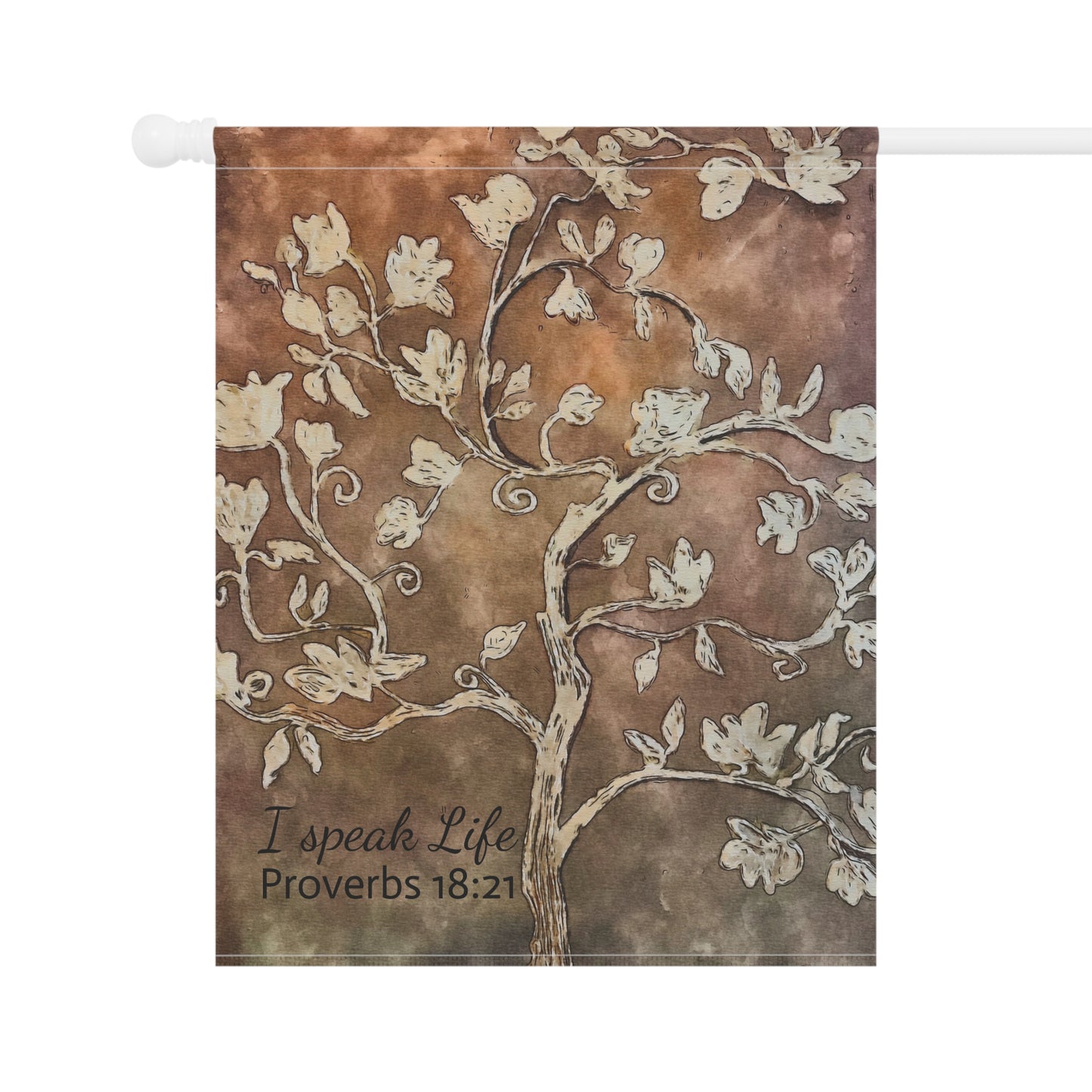 Garden & House Banner, Designer Artwork, I Speak Life, Proverbs 18:21, FrediFred Home Collection