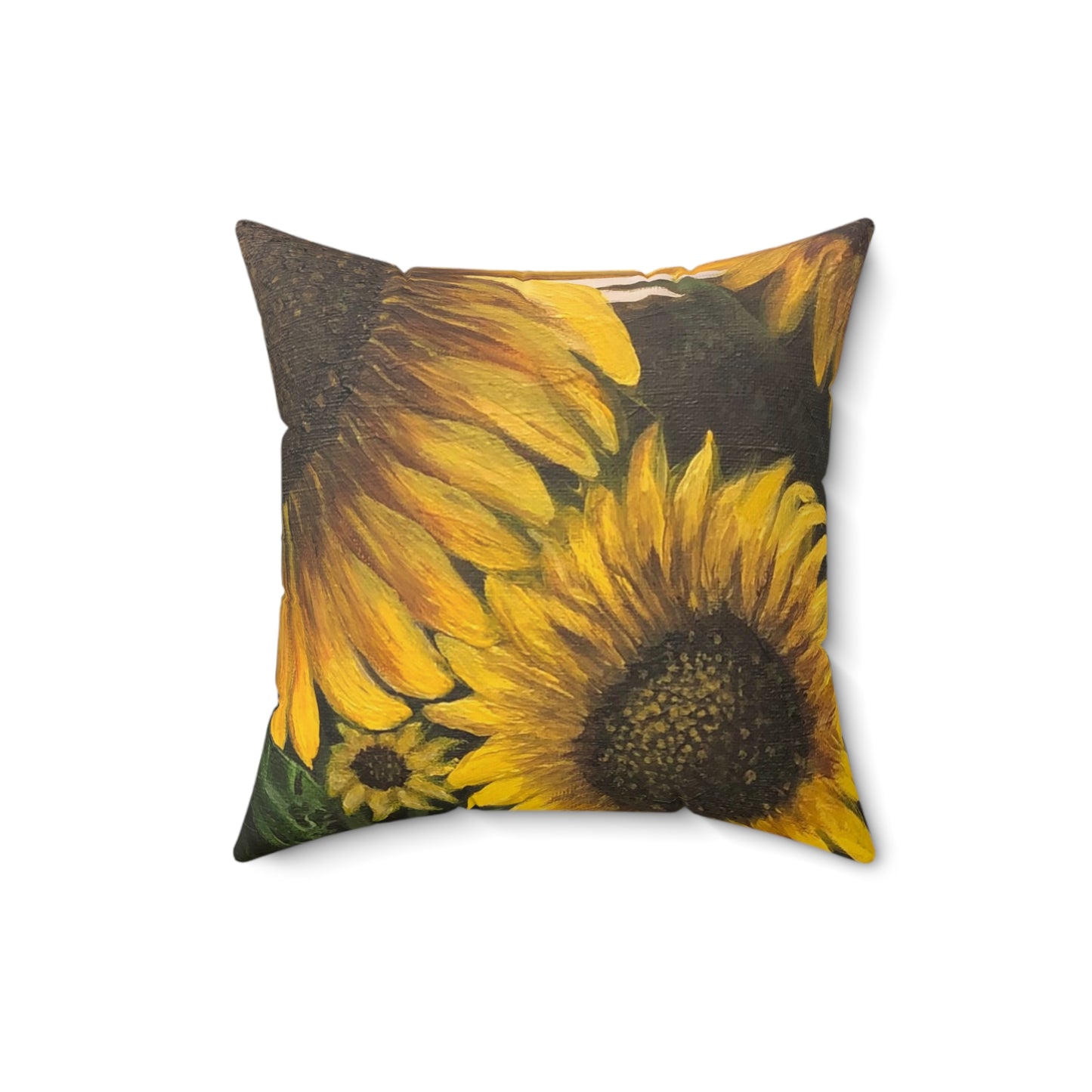 Spun Polyester Square Pillow, Sunflower Field, FrediFreds Home Collection