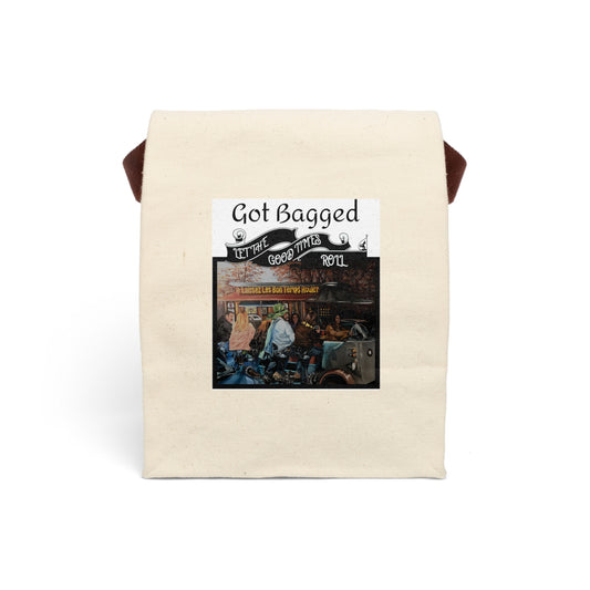 Canvas Lunch Bag With Strap With Printed Design "Let the Good Times Roll"