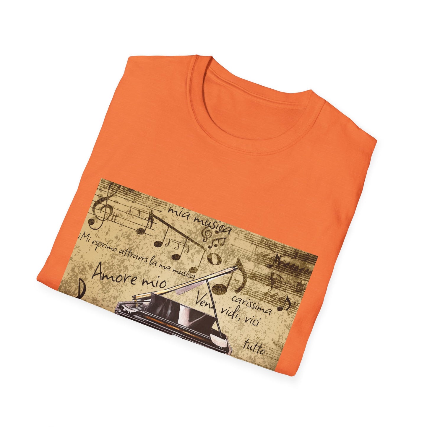 Unisex Softstyle T-Shirt, Pianist, Love Notes, Soul Music