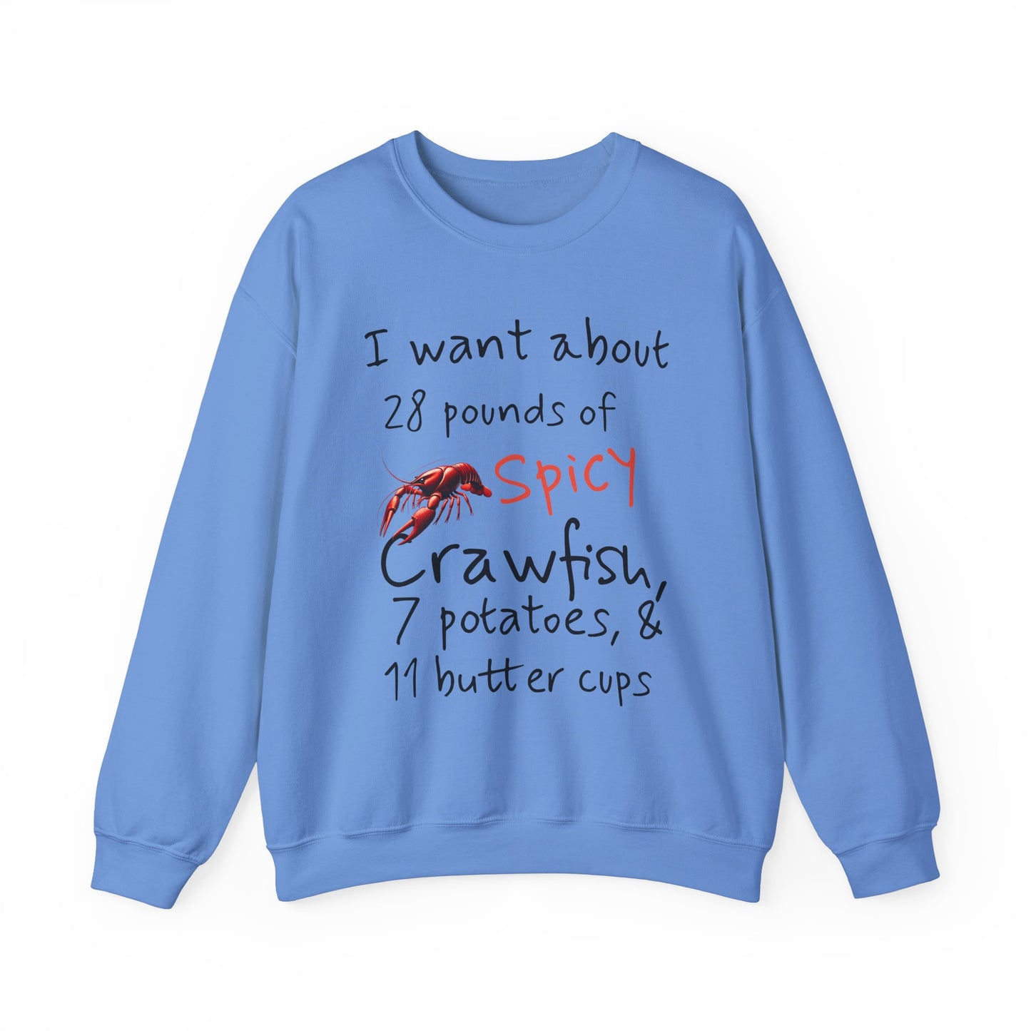 Unisex Heavy Blend™ Crewneck Sweatshirt, I want 28 pounds of Crawfish, Life on the Bayou Collection