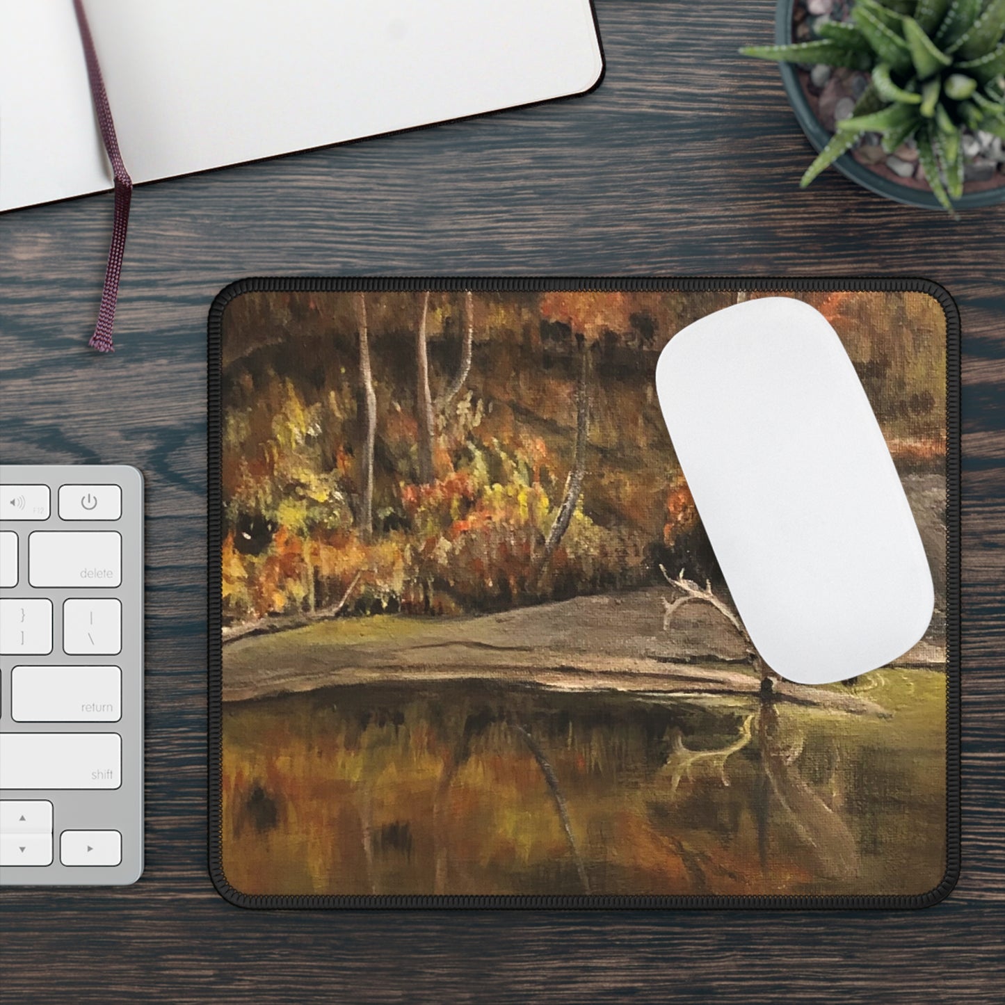 Gaming Mouse Pad, Deer Haven, Wildlife Art, Office, Home