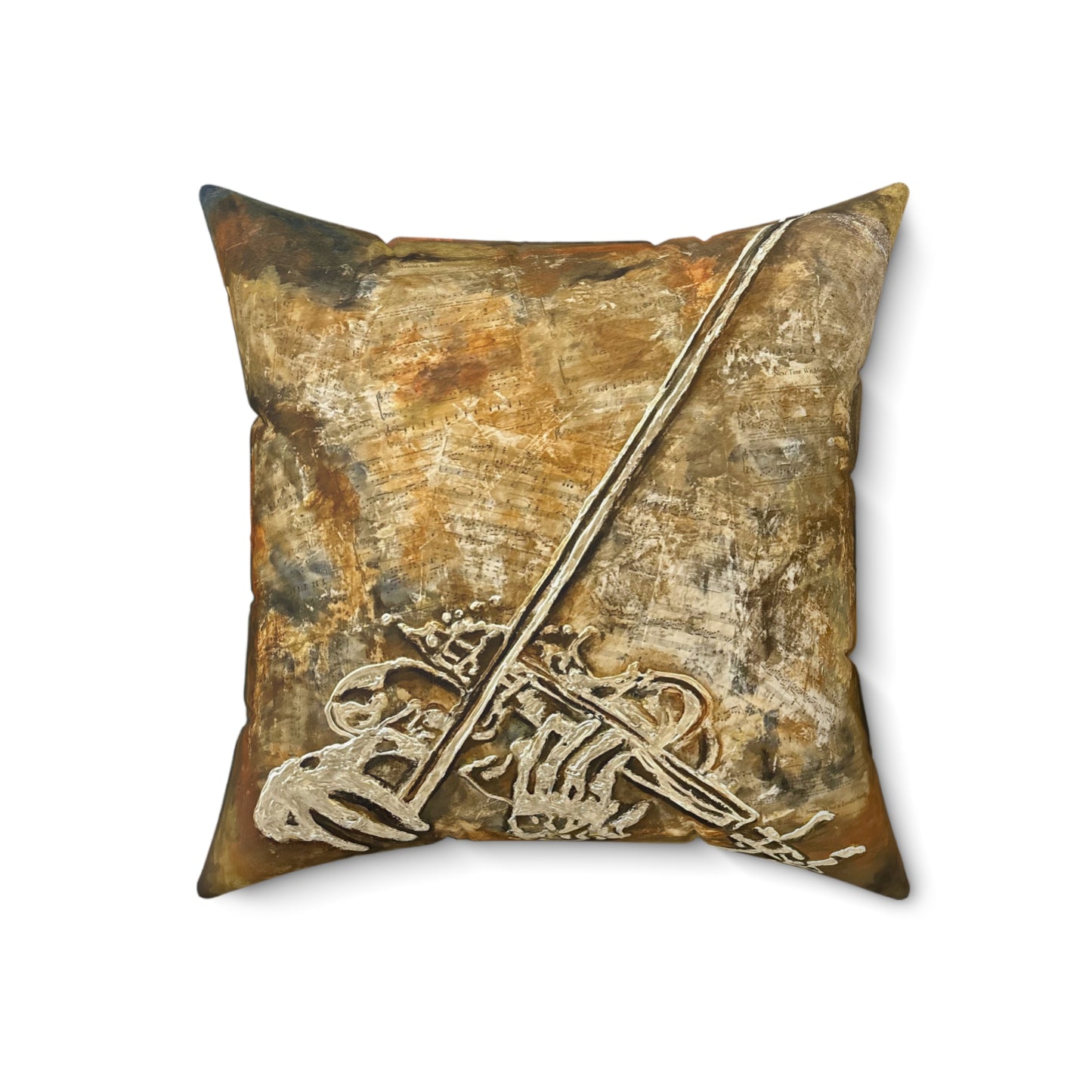 Spun Polyester Square Pillow, Voila, Orchestra Violins, Soul Music Collection