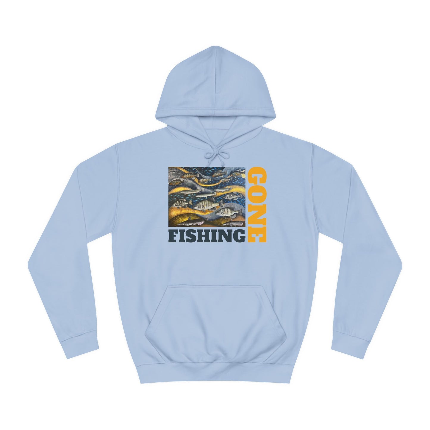 Unisex College Hoodie, Gone Fishing, FrediFreds Home Collection