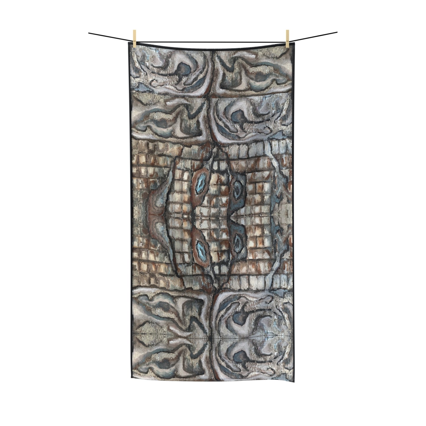 Polycotton Towel, Artsy, Abstract Oyster Shells, Neutral, Bath Towel, FrediFreds Home Collection