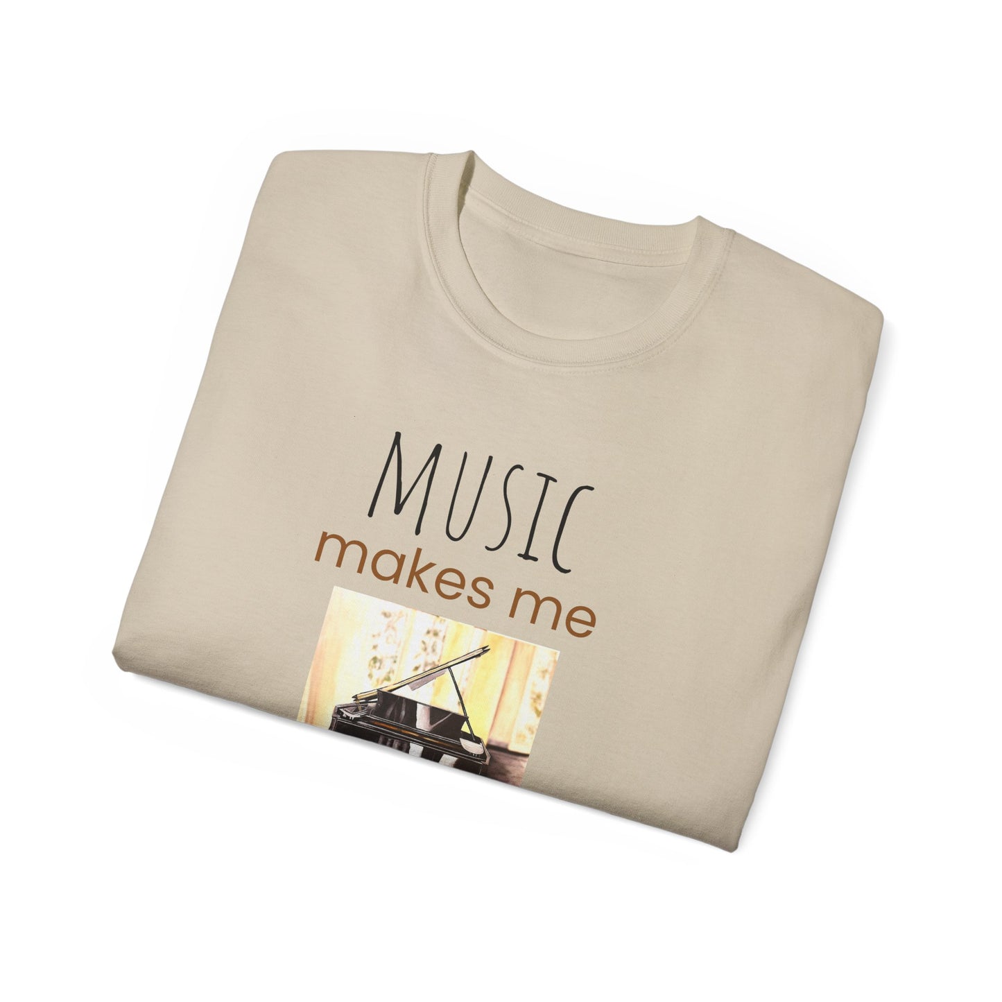 Unisex Ultra Cotton Tee, Music, Piano Artwork, Happy, Soul Music