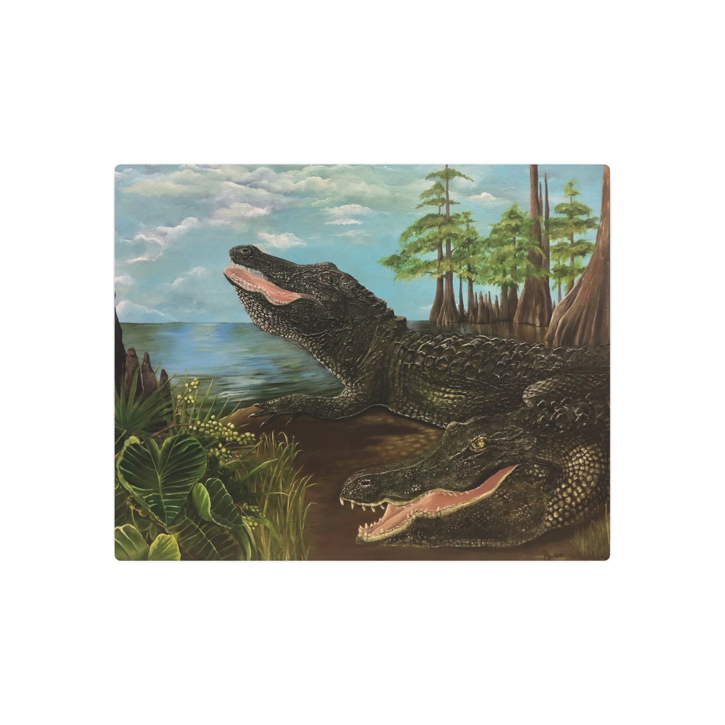 Metal Art Sign, Alligator Landing, Life on the Bayou Collection