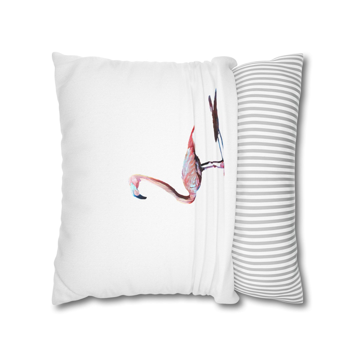 Spun Polyester Square Pillowcase, Flamingo, Beachwalker Club Collection