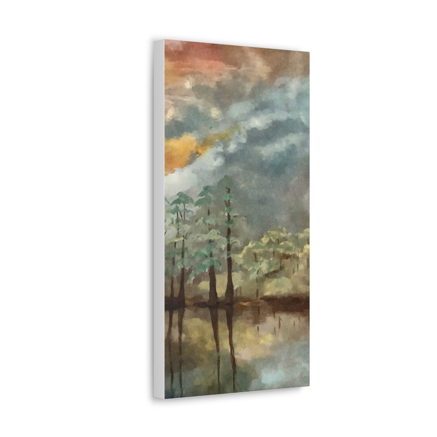 Canvas Gallery Wraps, Moon Lake Watercolor, FrediFreds Home Collection