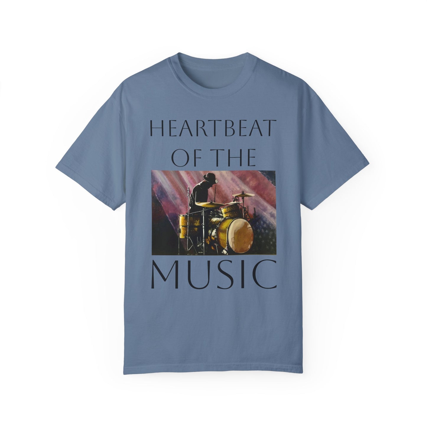 Unisex Garment-Dyed T-shirt, Percussion, American Flag, Musical, Artwork, Soul Music Collection