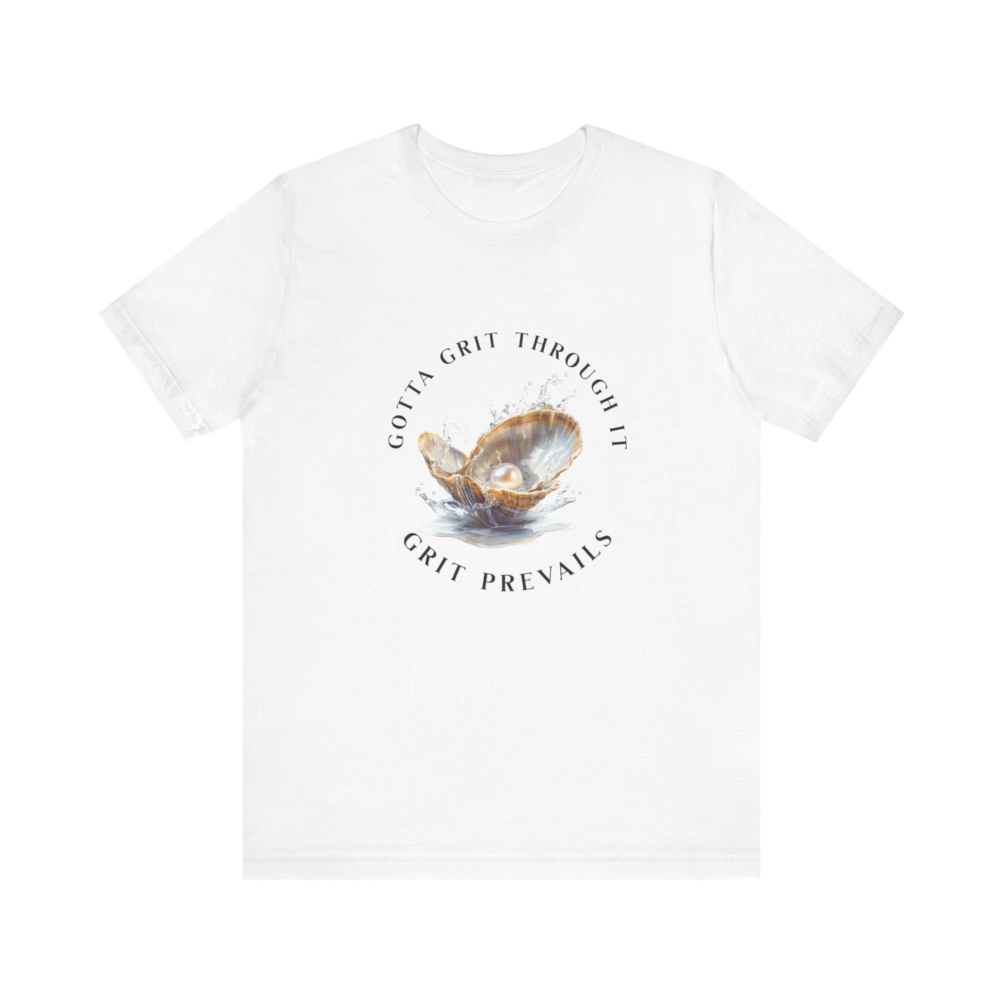 Unisex Jersey Short Sleeve "Grit Prevails" Print Designed Tee, Gotta Grit Through It Collection