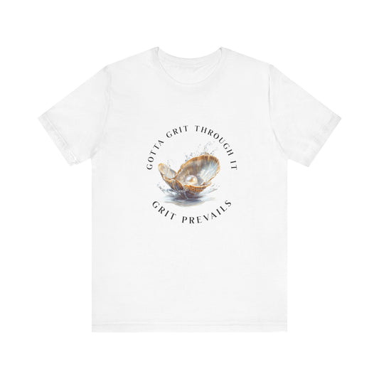 Unisex Jersey Short Sleeve "Grit Prevails" Print Designed Tee, Gotta Grit Through It Collection