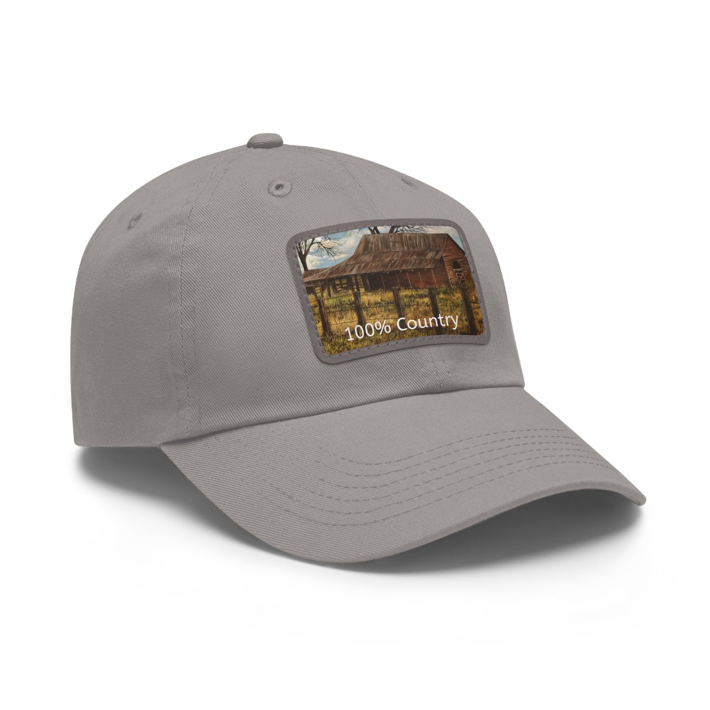 Dad Hat with Leather Patch (Rectangle), 100% Country, FrediFreds Home Collection