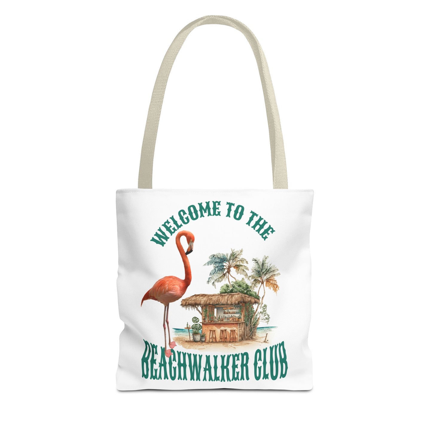 Tote Bag (AOP) "Flamingo Beachwalker Club"