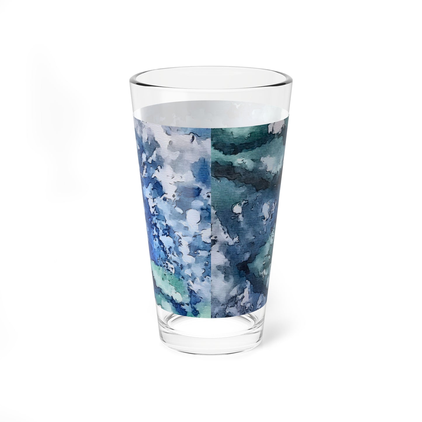 Mixing Glass, 16oz, Water Lilies, FrediFreds Home Collection