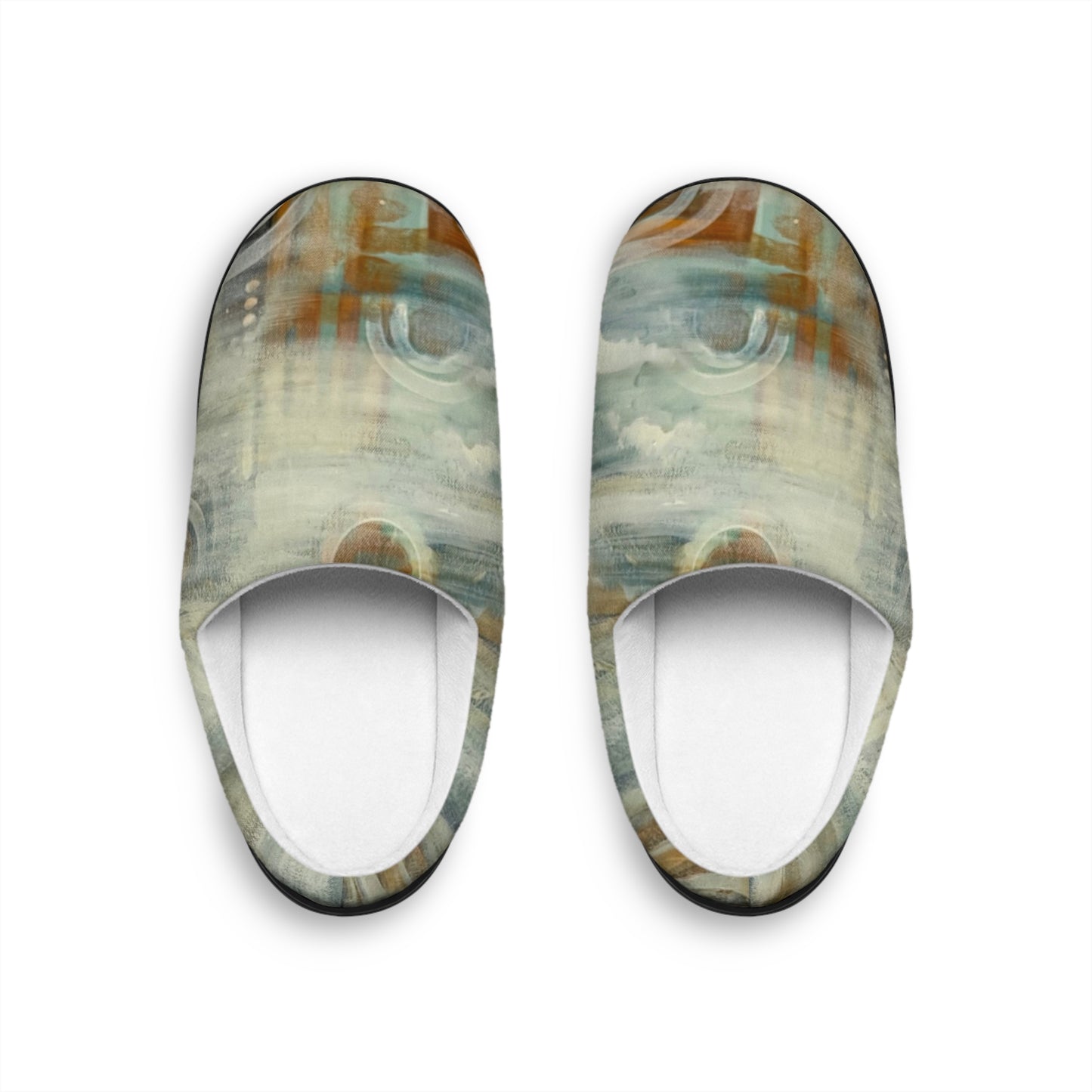 Men's Indoor Slippers, Artsy,  Abstract Neutral, FrediFreds Home Collection