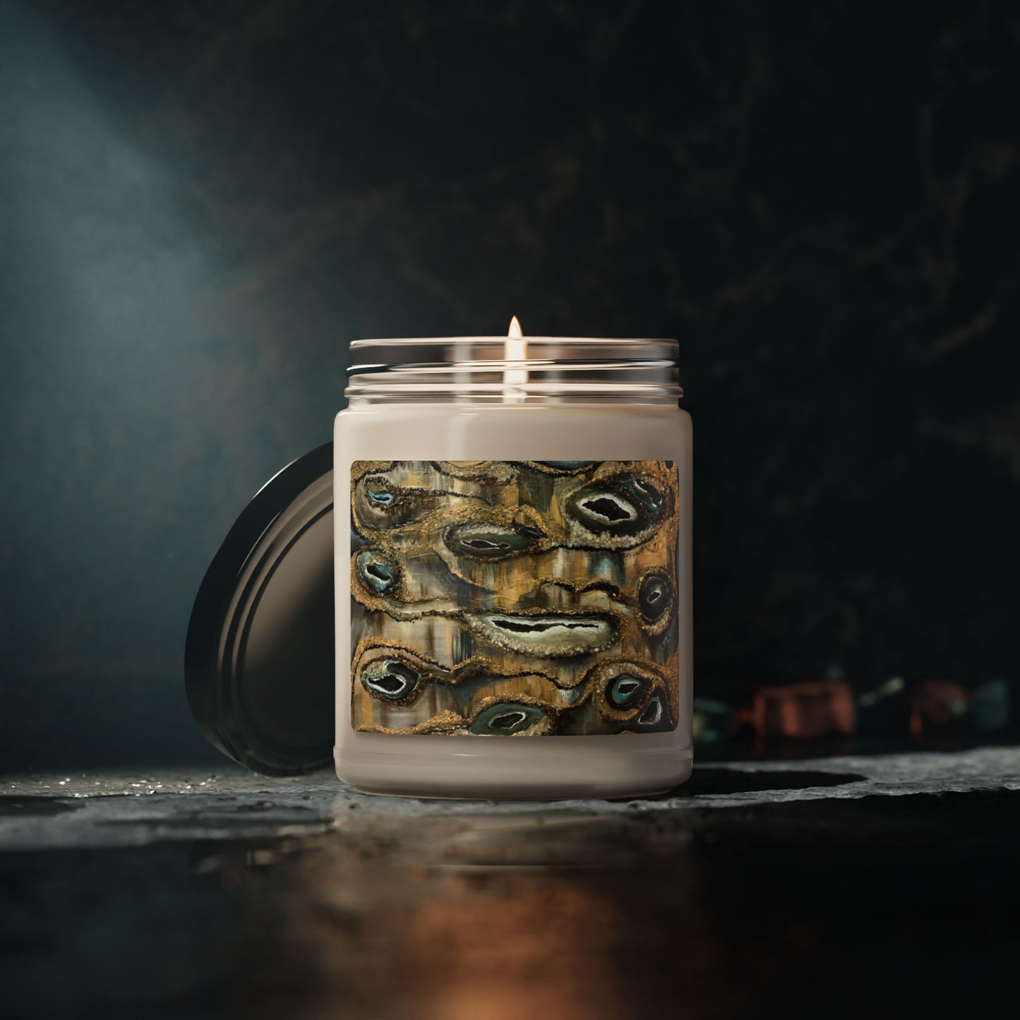 Scented Soy Candle, 9oz, Abstract Oyster Shells, Life on the Bayou Collection