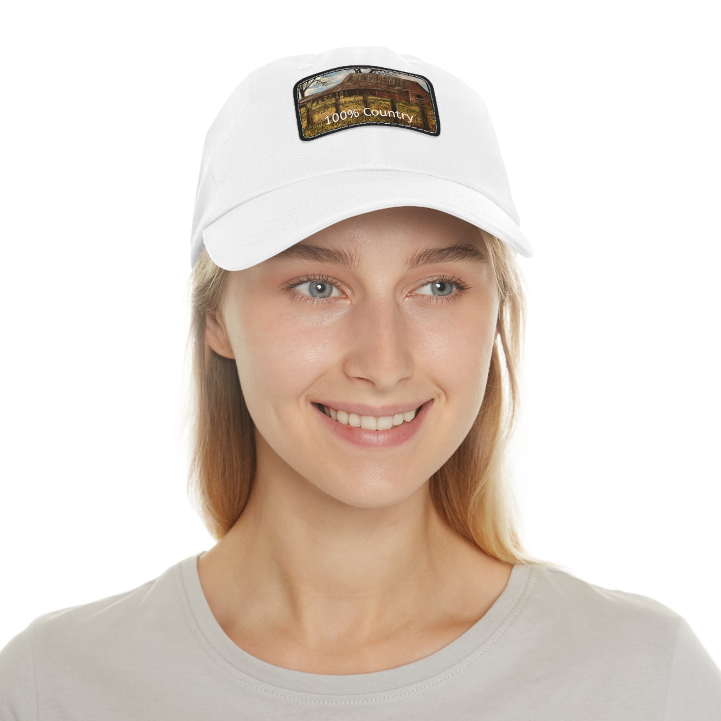 Dad Hat with Leather Patch (Rectangle), 100% Country, FrediFreds Home Collection