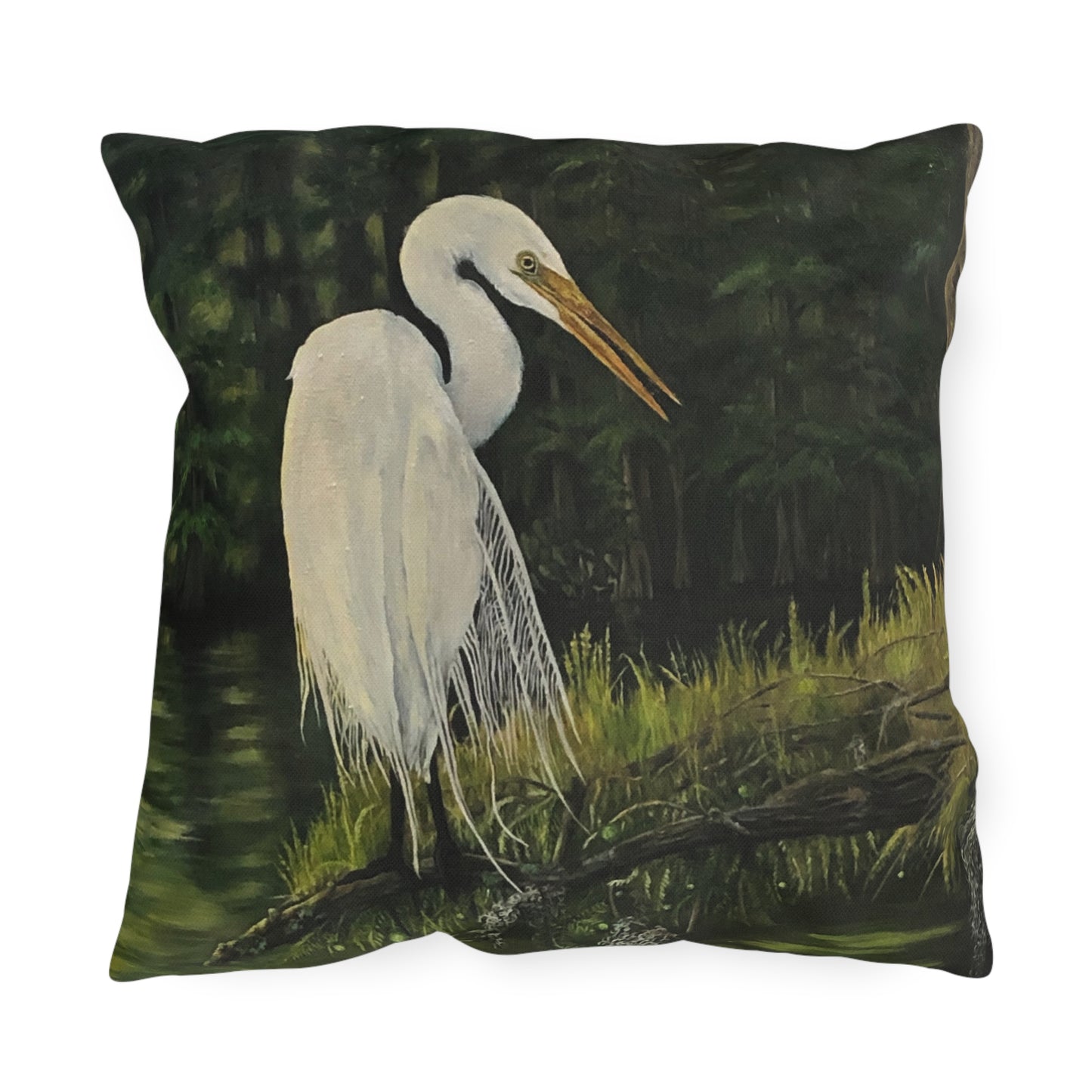 Outdoor Pillows, Bayou Life, Egret