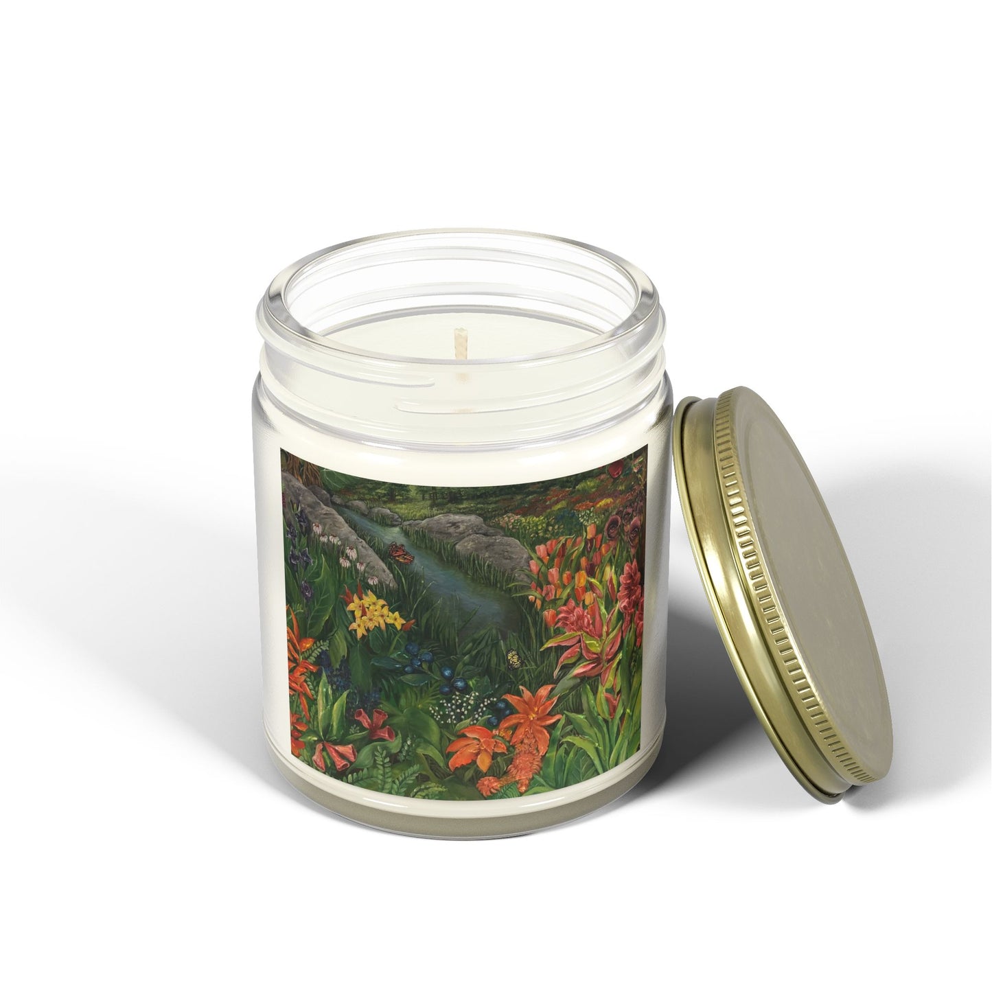 Scented Candles, Coconut Apricot Wax (4oz, 9oz), Garden of Eden, Art, FrediFreds Home Collection