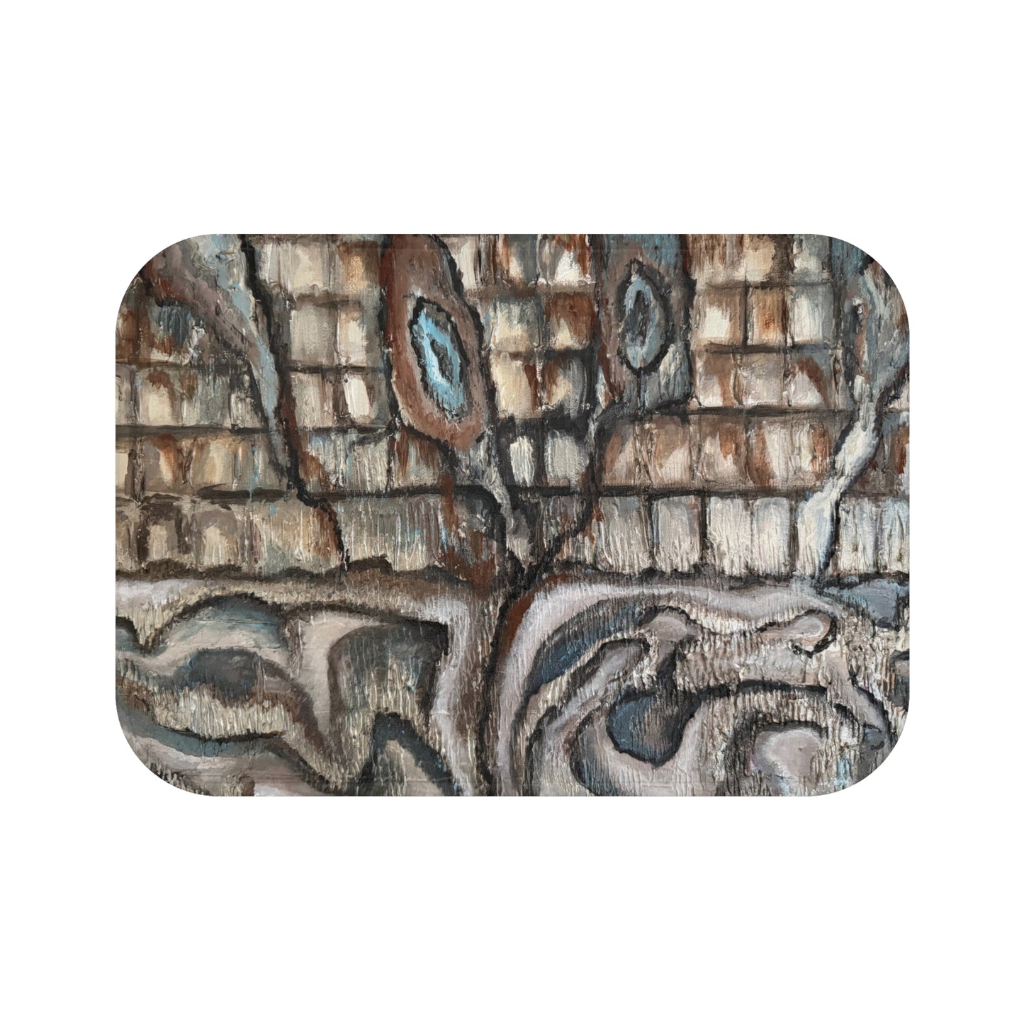 Bath Mat, Artsy, Abstract Oyster Shells, FrediFreds Home Collection