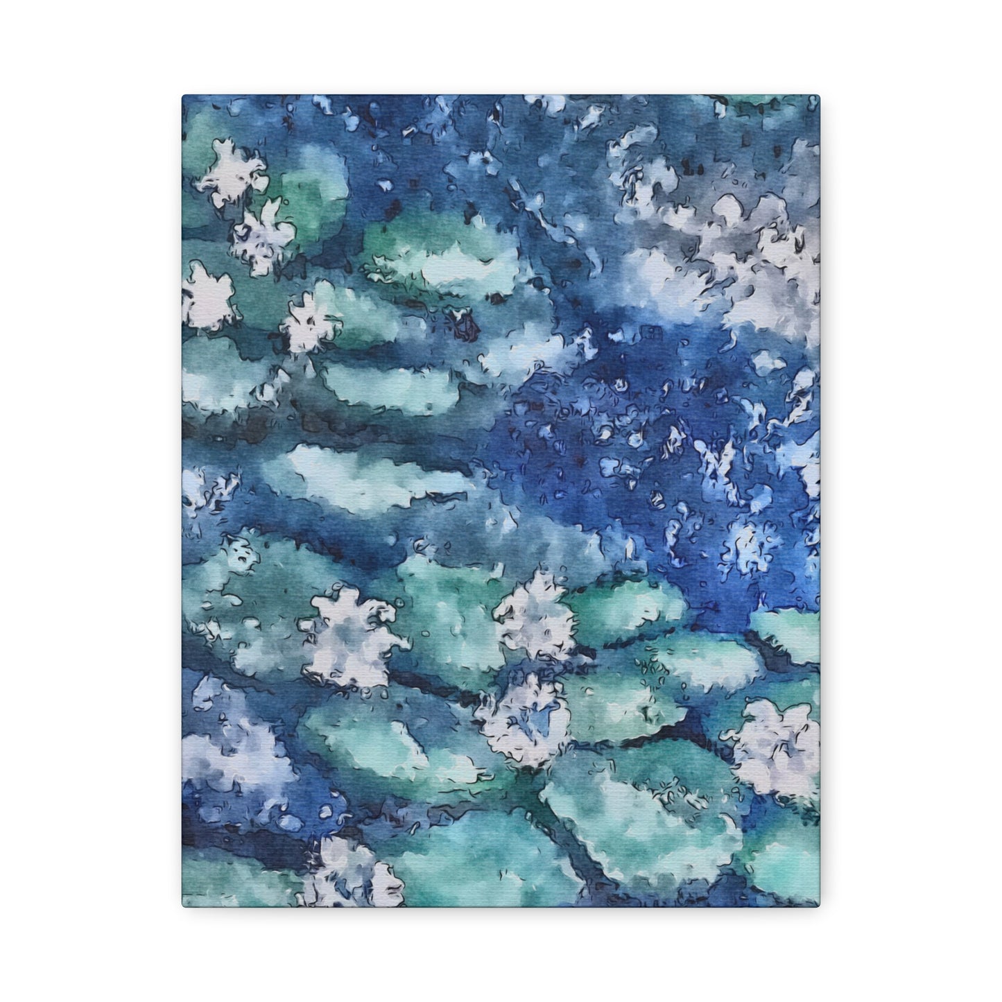 Matte Canvas, Stretched, 1.25", Water Lilies, Abstract, FrediFreds Home Collection