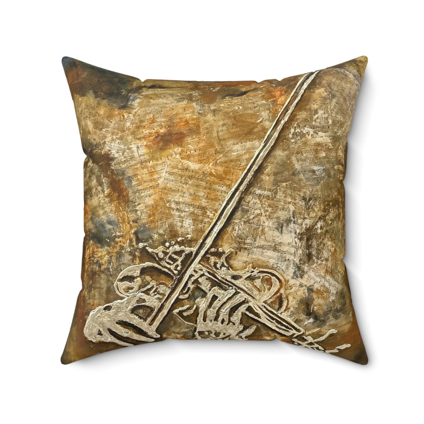 Spun Polyester Square Pillow, Voila, Orchestra Violins, Soul Music Collection