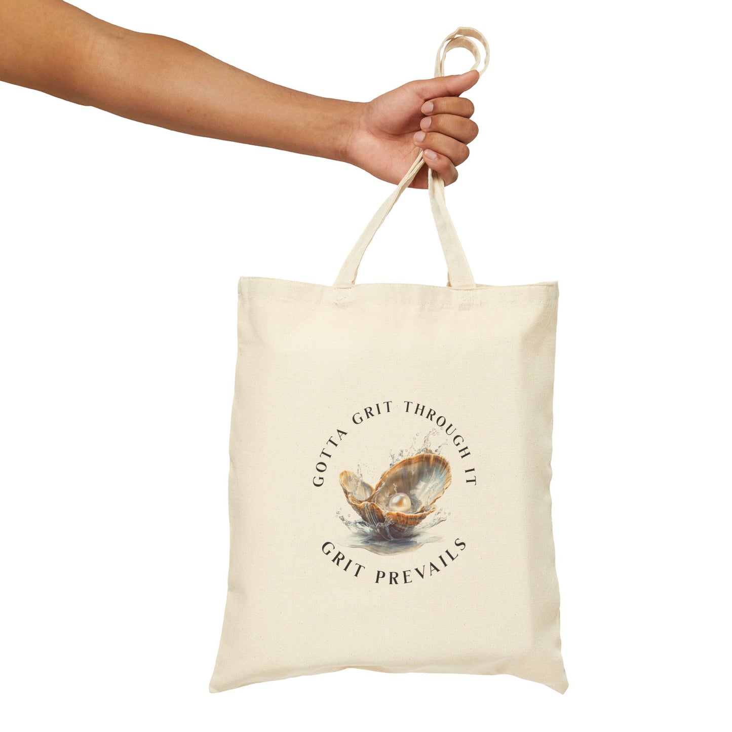 Cotton Canvas Tote Bag, Grit Prevails, Gotta Grit Through It Collection