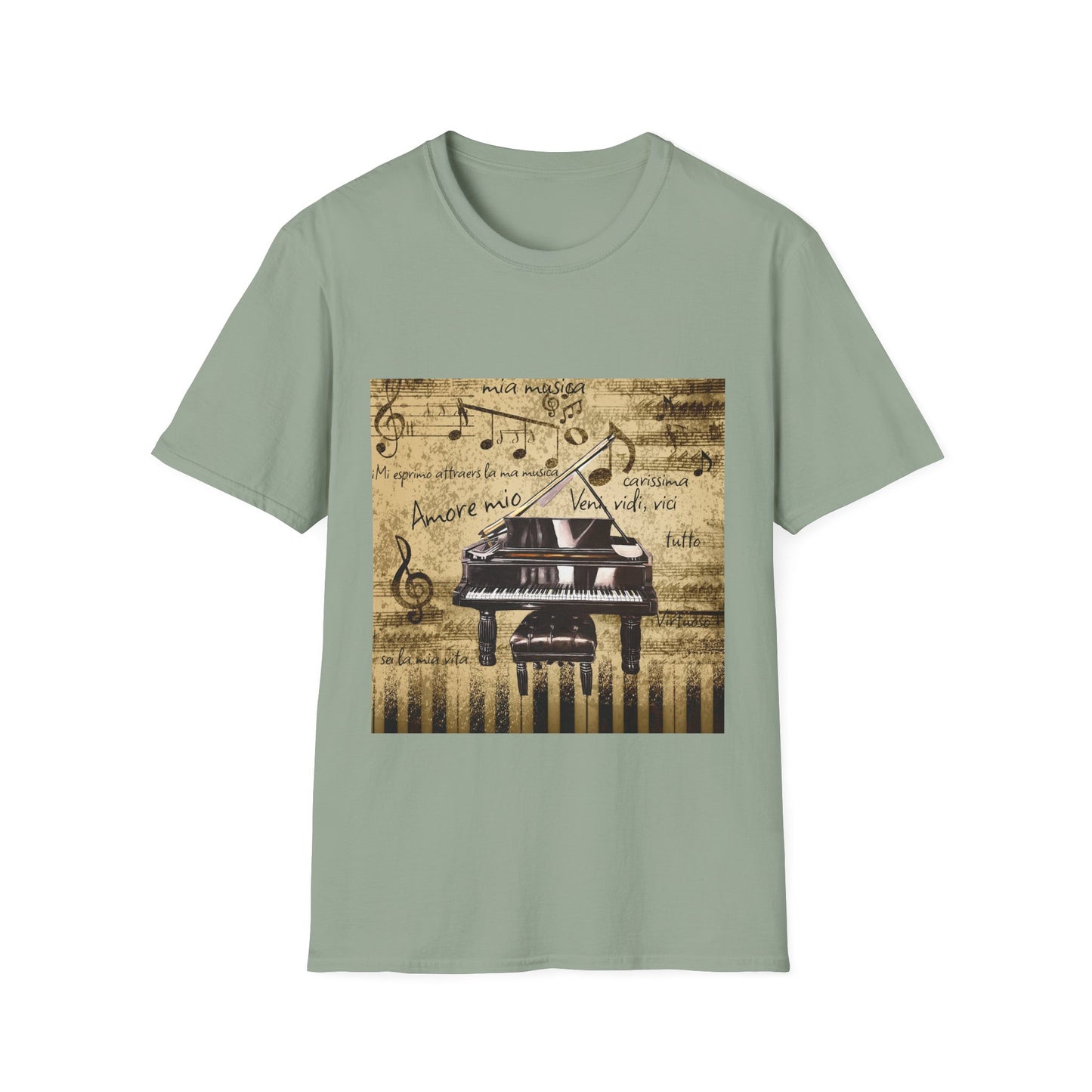Unisex Softstyle T-Shirt, Pianist, Love Notes, Soul Music