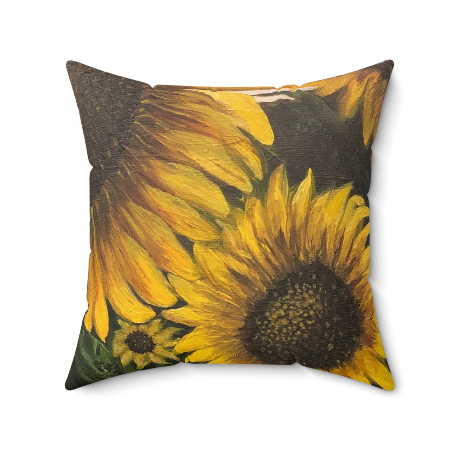 Spun Polyester Square Pillow, Sunflower Field, FrediFreds Home Collection