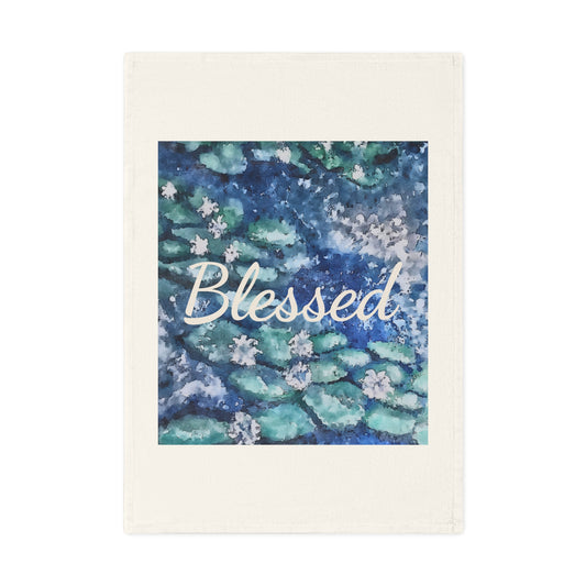 Cotton Tea Towel, Water Lilies, Blessed, FrediFreds Home Collection