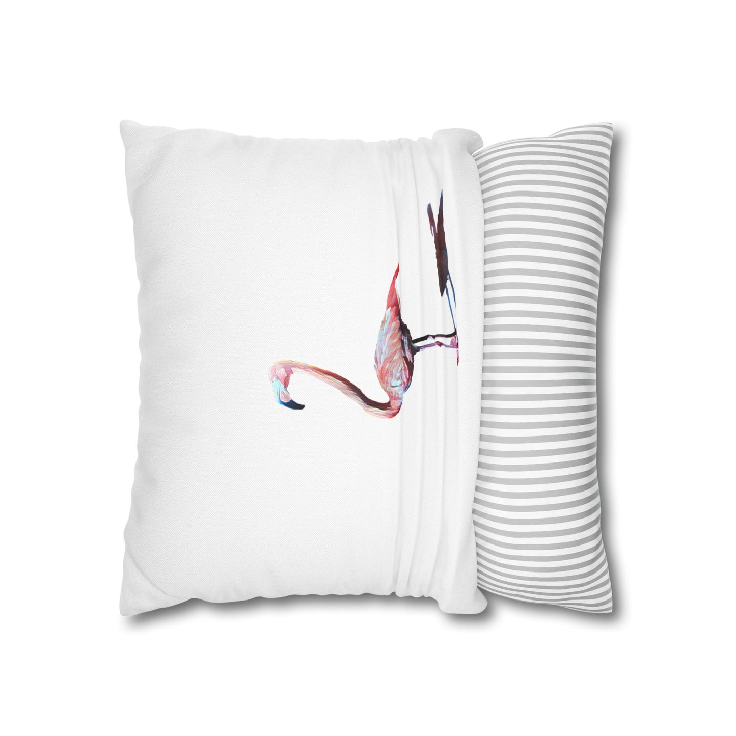 Spun Polyester Square Pillowcase, Flamingo, Beachwalker Club Collection