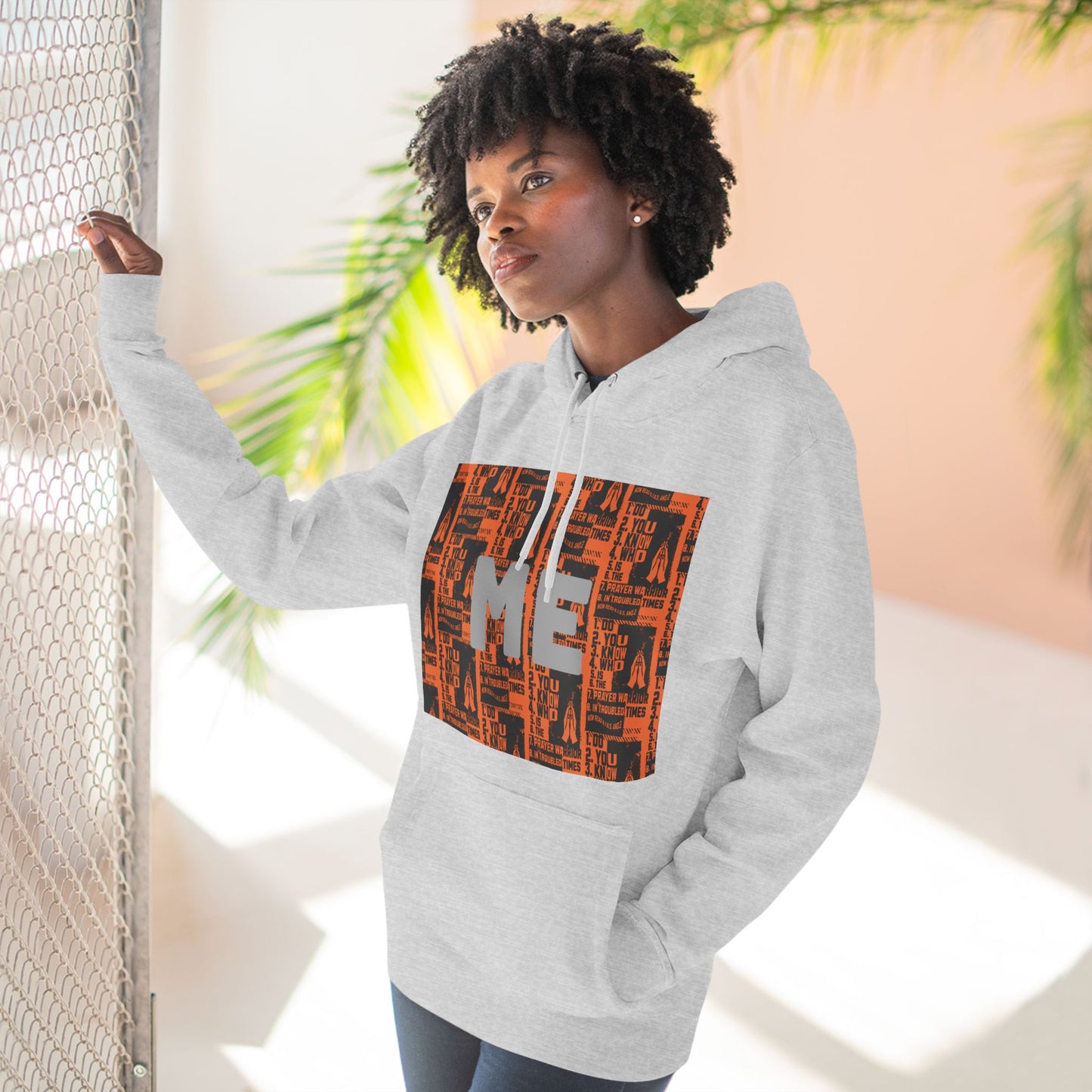 Three-Panel Fleece Hoodie "Prayer Warrior", FrediFreds Home Collection