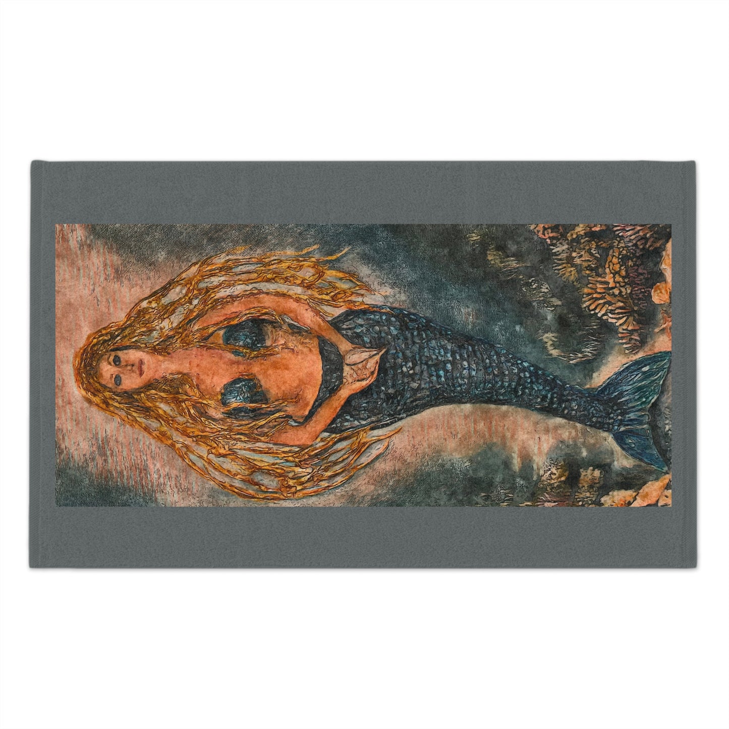 Rally Towel, 11x18, Iva by the Sea, Mermaid, Beachwalker Club Collection