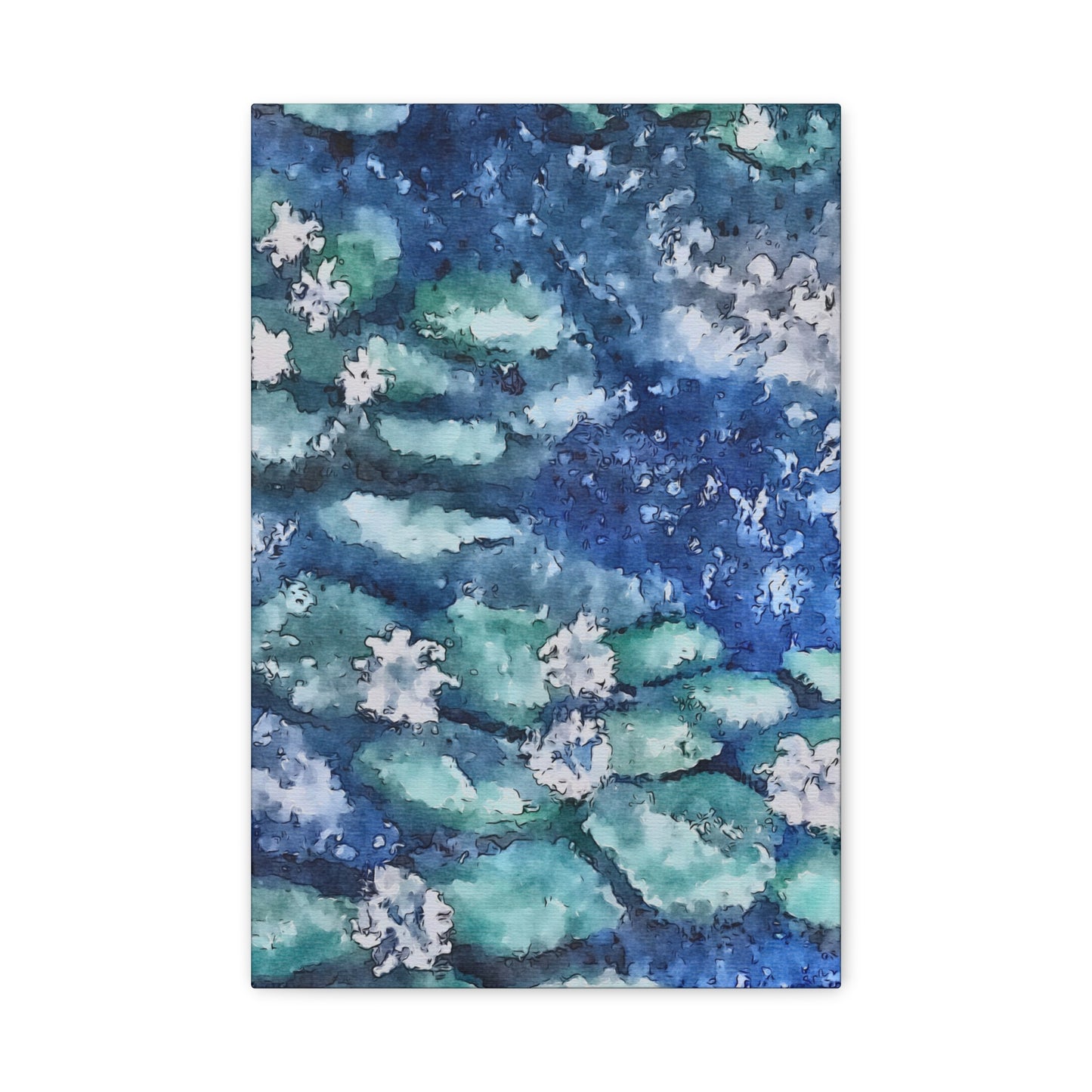 Matte Canvas, Stretched, 1.25", Water Lilies, Abstract, FrediFreds Home Collection