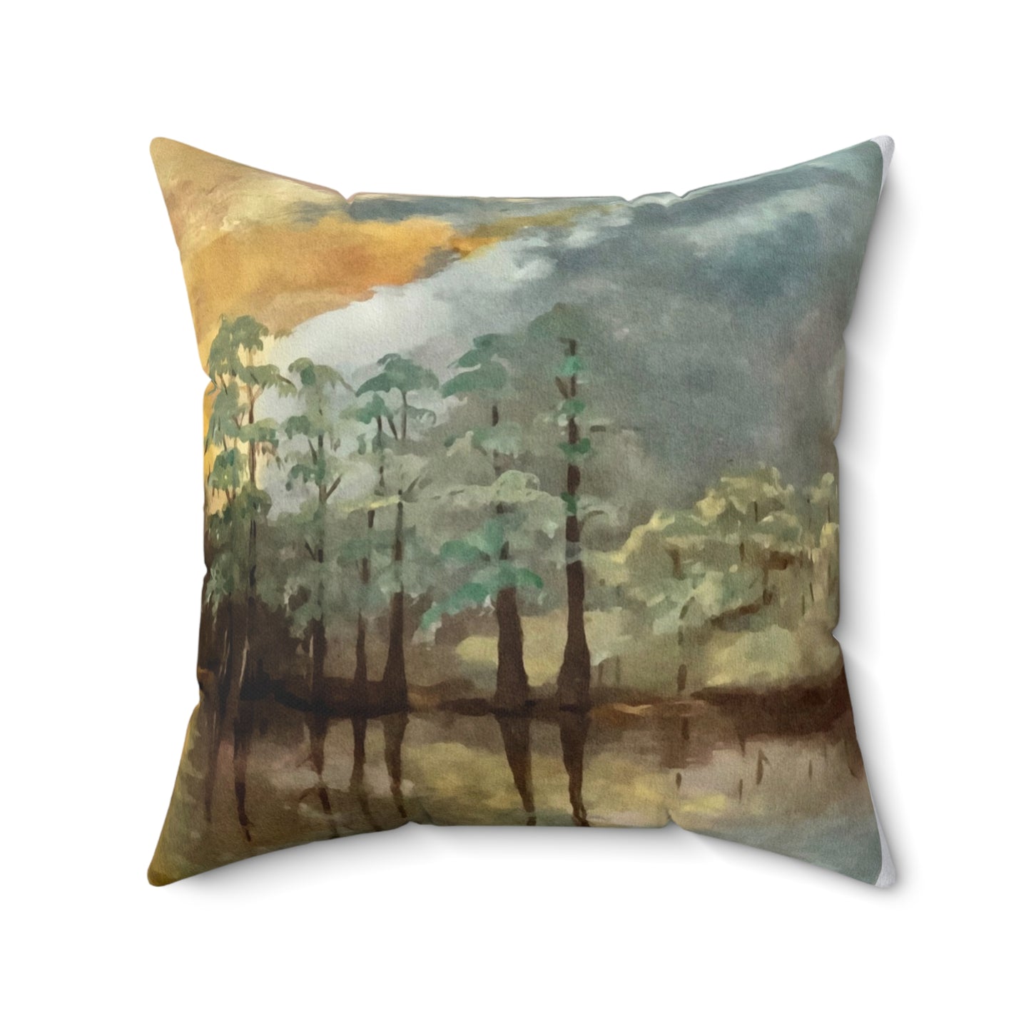 Spun Polyester Square Pillow, Moon Lake, FrediFreds Home Collection