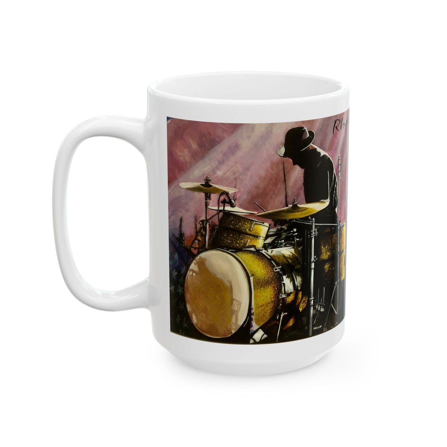 Ceramic Mug, (11oz, 15oz), Drummer, Rhythm Master, Soul Music Collection