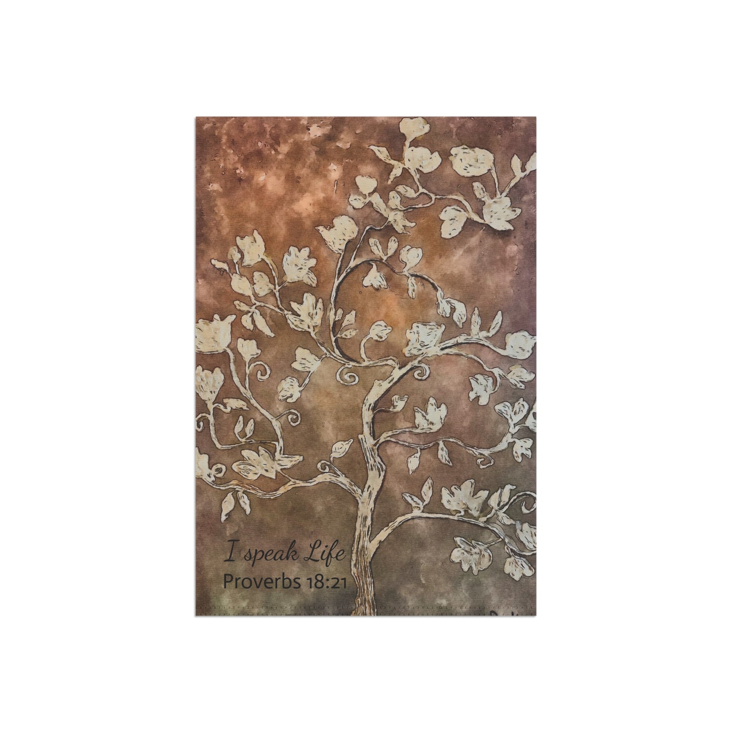 Garden & House Banner, Designer Artwork, I Speak Life, Proverbs 18:21, FrediFred Home Collection