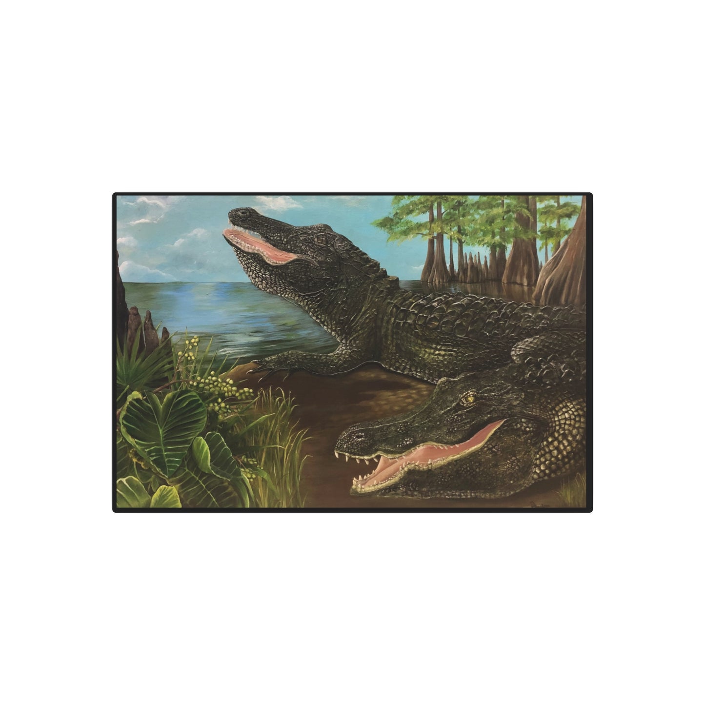 Metal Art Sign, Alligator Landing, Life on the Bayou Collection