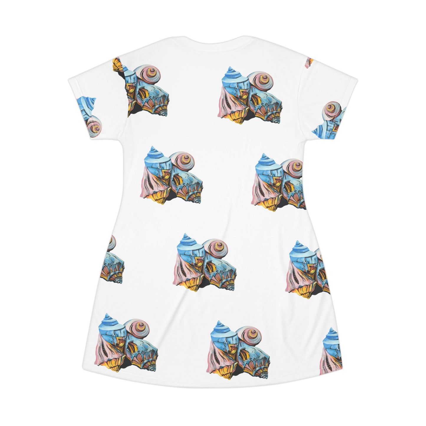 T-Shirt Dress (AOP), Artsy Beach Shells